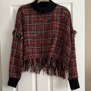 Turtle neck Fringed Women's Sweater